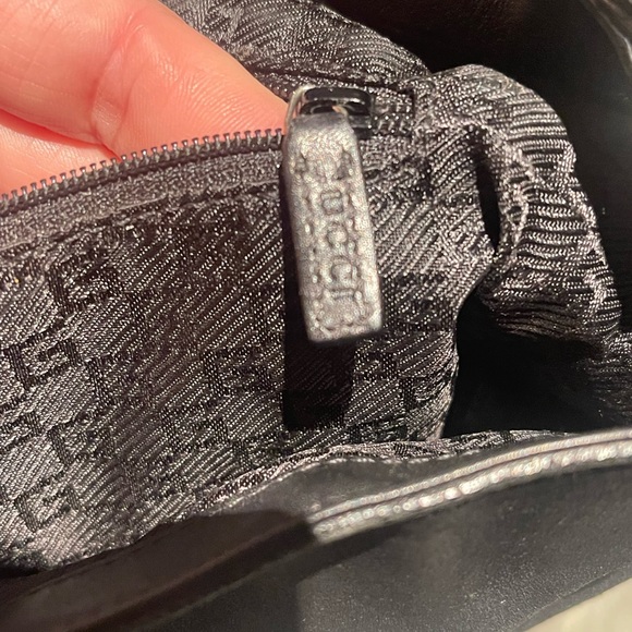 🔥Authentic Gucci Black on black shoulder bag suede and leather 001 4052 - Picture 14 of 16